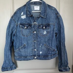 Old Navy Distressed Blue Jean Denim Jacket